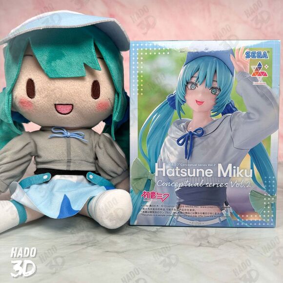Hatsune Miku Conceptual Series Vol. 2 Fuwapuchi Figre & Plush Doll (US) SET NEW - Picture 2 of 6